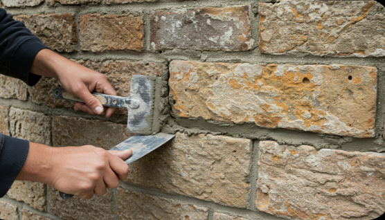 rejointement murs en briques en pierre
